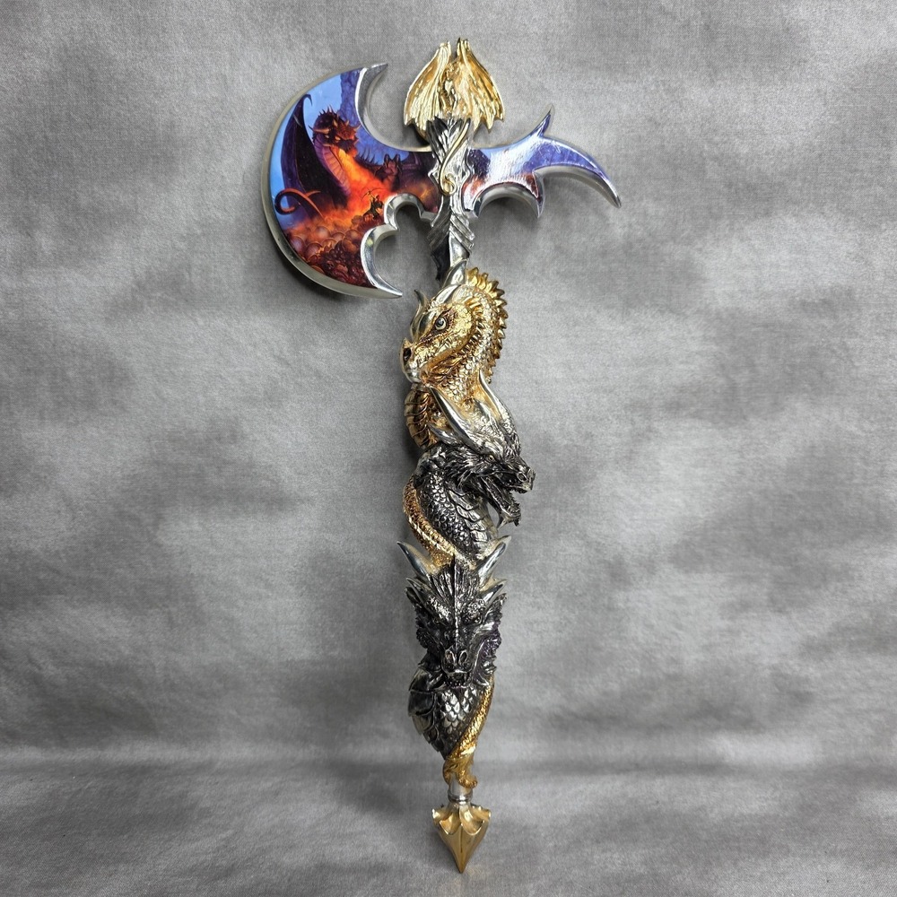 Myths & Magic 'Perilous Quest' Dragon Axe 2007‎ 1st Issue w/Cert of Authenticity